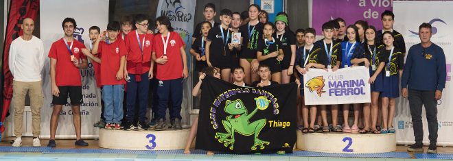 Primeiro, segundo e terceiro posto no campionato de inverno Alevín Mixto.